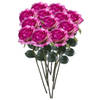 12 x Kunstbloemen steelbloem paars/roze roos Simone 45 cm - Kunstbloemen