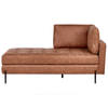 Beliani REBAIS - Chaise longue-Bruin-Kunstleer