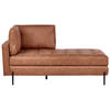 Beliani REBAIS - Chaise longue-Bruin-Kunstleer