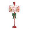 Clayre & Eef Kerstdecoratie Sign 46x18x115 cm Rood Wit Metaal NORTH POLE Rood