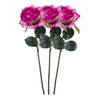 3 x Kunstbloemen steelbloem paars/roze roos Simone 45 cm - Kunstbloemen