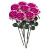 8 x Kunstbloemen steelbloem paars/roze roos Simone 45 cm - Kunstbloemen