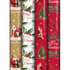 Kerstmis assortiment cadeaupapier - inpakpapier voor Kerst KE127 - 4 mtr x 70 cm - 4 rollen