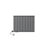 Paneelradiator horizontaal enkellaags met ovale buizen 600x780 mm antraciet met LuxeBath zijaansluiting