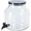 Excellent Houseware Drank dispenser Beverages Tap - 5.2 Liter - glas/metaal - tapkraan/deksel - Drankdispensers