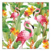 20x Feest servetten hawaii Flamingo 33 x 33 cm - Feestservetten