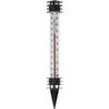 Pro Garden Tuin/buiten thermometer - kunststof - zwart - 3,5 x 23 cm - Buitenthermometers