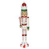 Gerimport notenkraker figuur/beeld - 55 cm - wit/rood/groen  - Kerstbeeldjes