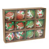 Gerimport Kerstballen - 12x st - 7,5 cm - rood/groen/wit - kunststof - Kerstbal