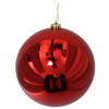 Gerimport Grote decoratie kerstbal - rood - 20 cm - kunststof - Kerstbal