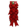 Gerimport kerststrikken -3x - velvet rood - 15x24 cm - Kersthangers