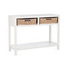 J-line - Console + 2 Manden Hout Wit - 110.5x44x82cm