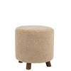 J-line - Poef Schaap Poot Polyester Beige - 42.5x42.5x41.5cm