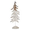 Clayre & Eef Decoratie Beeld Kerstboom 75 cm Wit Bruin Metaal Wit