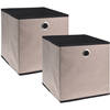 Storage Solutions Opbergmand/kastmand - 2x - karton/kunststof - 28 liter - beige - 30 x 30 x 30 cm - Opbergmanden