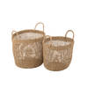 J-line - Set Van 2 Manden Oasis Zeegras Naturel - 38x38x51cm