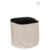 J-line - Opbergmand Rond Laag Leder Beige - 25.5x25.5x35cm