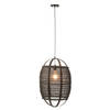 J-line - Hanglamp Ion Linnen/bamboe Zwart Small - 37x37x56cm