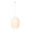 J-line - Hanglamp Ion Linnen/bamboe Wit Small - 37x37x56cm