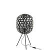 J-line - Tafellamp Tripod Rond Bamboe/metaal Zwart - 29x29x59.5cm