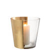 J-line - Windlicht Boe Glas Transparant/goud Large - 23x23x23cm