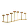 J-line - Windlicht Curve 7 Stukken Metaal Goud - 48x10x48cm