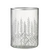 J-line - Windlicht Chloe Glas Transparant/zilver Large - 19x19x26cm