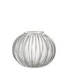 J-line - Windlicht Bol Streep Glas Transparant/zilver Large - 29.5x29.5x24cm