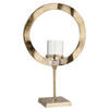 J-line - Windlicht Rond Voet Aluminium Goud Large - 39.5x16.5x63cm