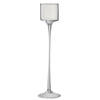 J-line - Windlicht Op Voet Glas Transparant Large - 11x11x45cm