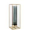 J-line - Windlicht Rechthoek Hoog Metaal/glas Goud - 20x20x55cm