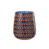 J-line - Windlicht Mozaiek Druppel Glas Oranje/blauw Large - 17x17x21cm