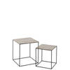 J-line - Set Van Twee Bijzettafels Vierkant Aluminium/ijzer Zilver/zwart - 50.5x50.5x55cm