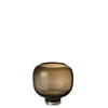 J-line - Vaas Op Voet Rond Glas Donkerbruin Large - 20.5x20.5x20cm