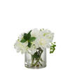 J-line - Dahlia Hydrangea In Vaas Plastiek Glas Wit - 28x23x23.5cm