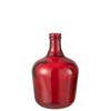 J-line - Vaas Karaf Glas Rood Medium - 26x26x42cm