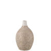 J-line - Vaas Wabi Rond Porselein Beige/wit - 20x20x33cm