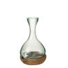 J-line - Vaas Fles Gamal Hout/glas Natuur/transparant Small - 19x21x29cm