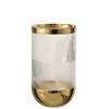 J-line - Vaas Cylinder Motief Glas Transparant/goud Large - 15x15x26cm