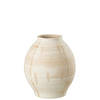 J-line - Vaas Rond Steengoed Beige Large - 24.5x24.5x28.5cm