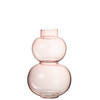 J-line - Vaas Bol Glas Roze Small - 18x18x28.5cm