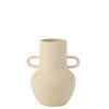 J-line - Vaas Kruik 2 Handvat Aardewerk Beige Small - 21x17x24.5cm