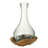 J-line - Vaas Fles Gamal Hout/glas Natuur/transparant Large - 18x18x33.5cm