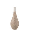 J-line - Vaas Wabi Peer Porselein Beige/wit - 16x16x43cm