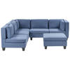 Beliani UNSTAD - Modulaire Sofa-Blauw-Polyester