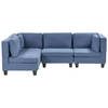 Beliani UNSTAD - Modulaire Sofa-Blauw-Polyester