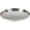 HS Collection Onderbord/kaarsenbord - serveerschaal - RVS - 21 x 2 cm - rond - zilver - Kaarsenplateaus