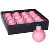 Othmar Decorations Luxe kerstballen - 16x - 4 cm - roze - glas - Kerstbal