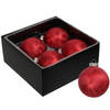 Othmar Decorations Luxe kerstballen - 4x - 8 cm - rood - glas - Kerstbal