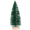 House of Seasons Mini kerstboompje - groen - glitter - H15 cm - Kerstdorpen